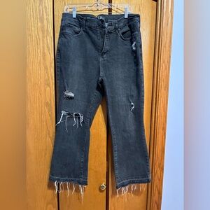 a.n.a Charcoal Distressed Ankle Jeans